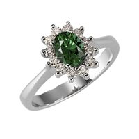 Anello Gazzola Gioielli Donna in Oro bianco Smeraldo 0.46 Ct AN-2851-8-1-12-S-OV-N6X4-G-SI - AN-2851-8-1-12-S-OV-N6X4-G-SI
